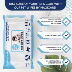 MAGICARE Pet Wipes unscented formula designed for sensitive skin.