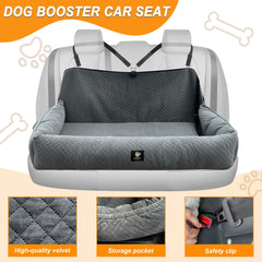 MagicFox dog car seat safety straps in grey securing the seat during travel