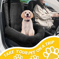 MagicFox dog car seat soft fabric close-up highlights plush comfort on journeys