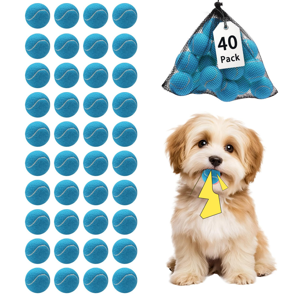 Magicorange 40-pack 1.5-inch blue tennis balls attract dogs for interactive play.