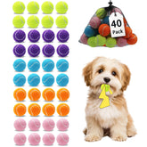 Magicorange 40-pack dog tennis balls closeup showing durable squeaky play