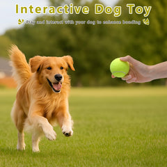 Magicorange ball shown with launcher for hands-free throwing