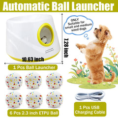 Magicorange ball launcher in action outdoors demonstrates adjustable distance for fetch.