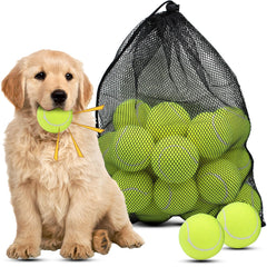 Magicorange dog tennis ball 2.5-inch yellow close-up showing durable felt for gentle teeth-safe play.