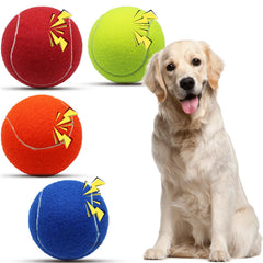 Magicorange squeaky tennis ball dog toy in front view for fetch fun
