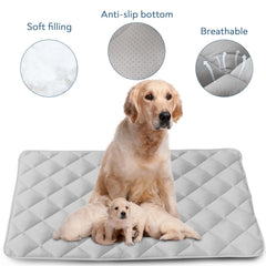 Two-pack grey crate pads by Magik & Kover shown for easy rotation and cleaning