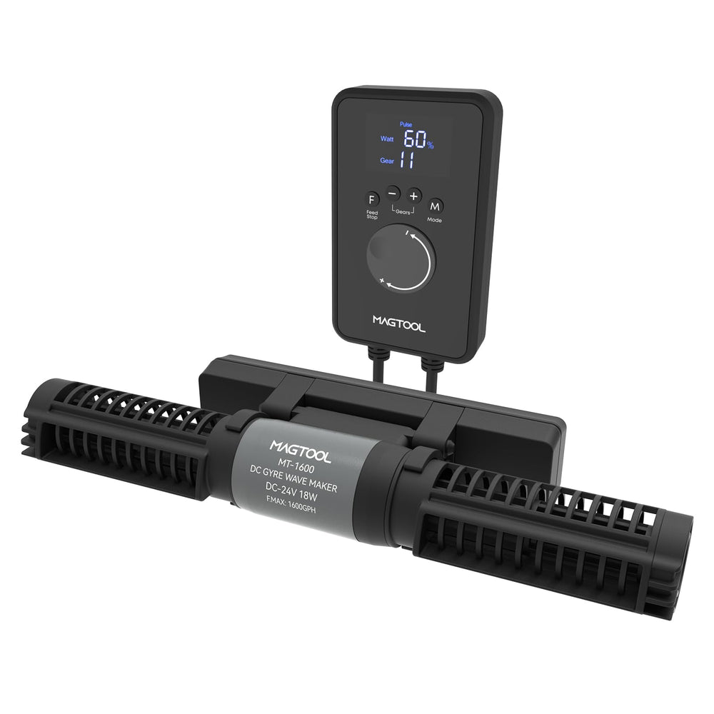 MagTool MT-1600 wave maker front view for compact reef setups, space-saving design