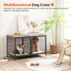 MAHANCRIS dog crate furniture side view shows sturdy construction for daily pet living.