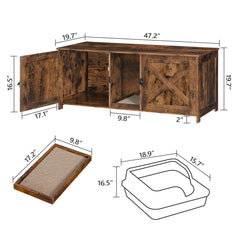 MAHANCRIS hidden litter box keeps litter contained and room tidy.