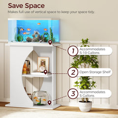 MAHANCRIS 10-gallon fish tank stand top board detail shows strong load support.