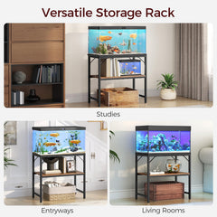 MAHANCRIS 2-tier storage shelves image demonstrates space for tanks, tools, and supplies.