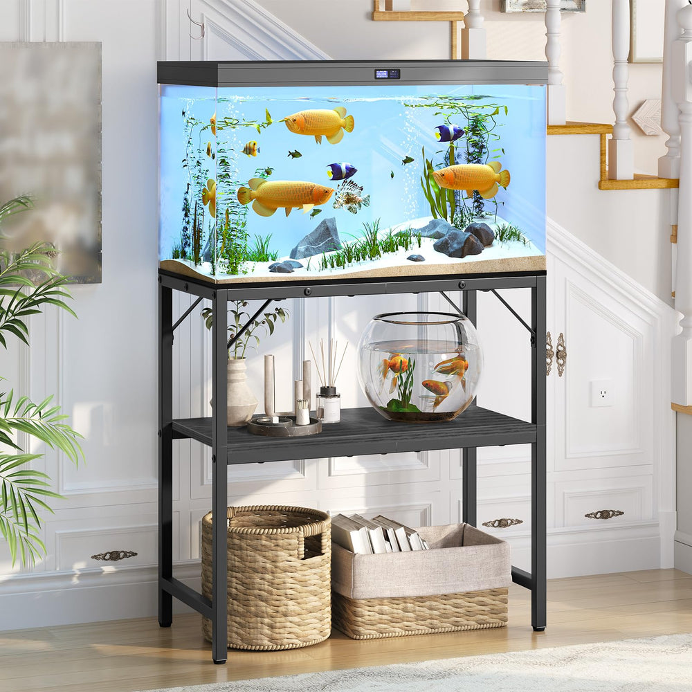 MAHANCRIS 20gal tank stand top view showing sturdy support and black finish.