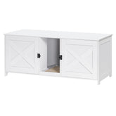 MAHANCRIS cat litter box enclosure with double rooms provides private space for two cats.