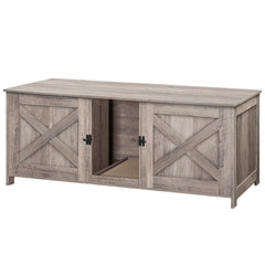 MAHANCRIS cat litter enclosure double-room design for two cats keeps litter contained