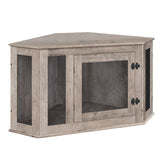MAHANCRIS Corner Dog Crate Furniture interior view shows space-saving design for small rooms