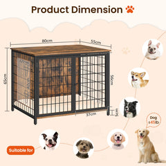 MAHANCRIS dog crate furniture end table top supports up to 154 lb for practical surface use.