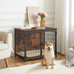 MAHANCRIS dog crate furniture side door for convenient entry.