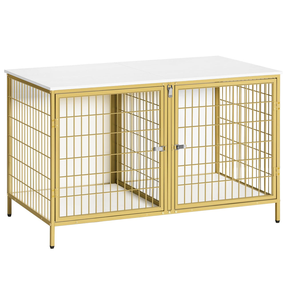 MAHANCRIS dog crate furniture two-dog setup for space efficiency