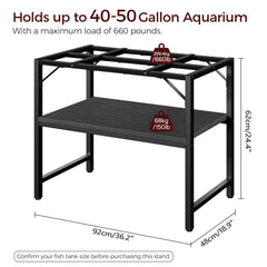 MAHANCRIS fish tank stand second shelf holds 150 lb for tools and supplies