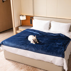 Maidewow dark blanket for dogs on couch showing XL size for warmth and comfort