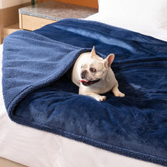 Maidewow navy-blue dog blanket waterproof protects furniture from spills