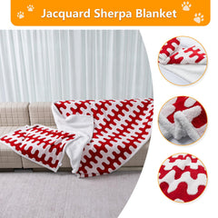 Maidewow jacquard blue cloud pattern blanket adds stylish protection and cozy warmth