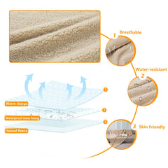 Maidewow waterproof dog blanket fleece-side provides cozy softness for lounging pets.