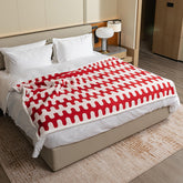 Maidewow waterproof pet blanket on sofa in red wave guards furniture from spills