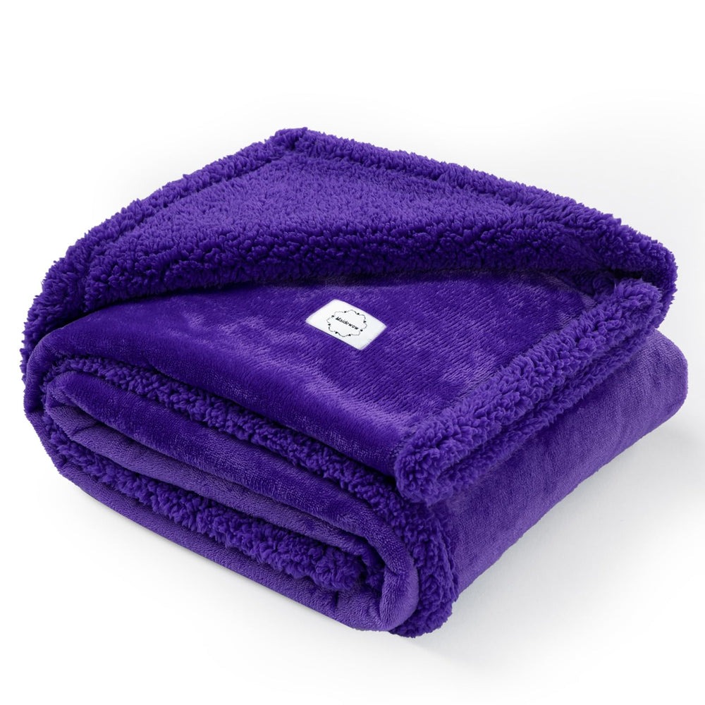 Maidewow waterproof purple dog blanket on sofa offers leak protection for pets.