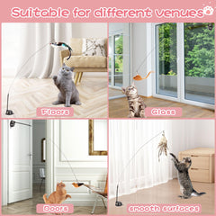 Maiguangta cat wand toy feather toys flutter and engage hunting instincts.