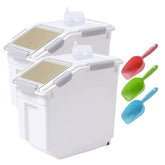 Mairuker 25lb flour storage container front view highlights large capacity for dry staples.