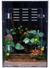 Maiyuolg reptile enclosure front view with clear acrylic for easy pet observation.