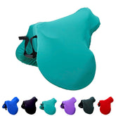 Majestic Ally saddle cover turquoise snug fit protects your saddle during transport