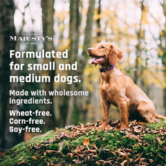 Close-up of Majesty's Buddy Bites wafers showing chewable texture for daily dosing
