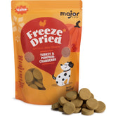 Major Pets freeze-dried turkey pumpkin cranberry treats pack highlights premium turkey-based rewards for daily training.