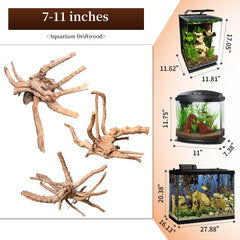 majoywoo spider wood branch 7-11-inch creates moss-tree accents in tanks