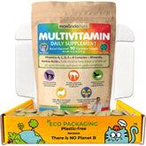Makondo Pets prenatal bottle highlights a complete maternal health blend for pregnant dogs.