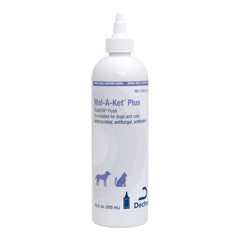Mal-A-Ket Plus TrizEDTA Flush bottle for pets supporting skin health during infections.