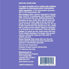 Mal-A-Ket Plus TrizEDTA Flush earcare application shows easy ear treatment for dogs and cats.