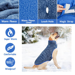 Malier dog winter coat belly closure demonstrates easy on/off for quick outfit changes