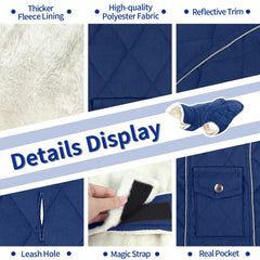 Malier fleece-lined dog coat shows real pocket storage.