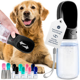 MalsiPree dog water bottle 19oz black for on-the-go hydration during walks.