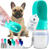 MalsiPree dog water bottle blue 12oz for easy hydration on walks.