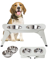 MalsiPree elevated dog bowl stand with 6.5-inch height for comfortable feeding posture.