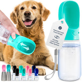 MalsiPree portable dog water bottle blue, 19oz, ideal for on-the-go hydration.