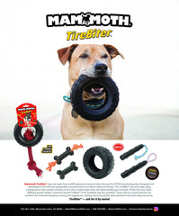 Mammoth TireBiterII E large-16-inch size suits medium to large dogs for powerful chews.