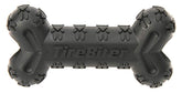 Mammoth TireBiterII bone with treat-station closeup showing rugged natural rubber for tough chewers