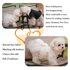Mamore dog dress with easy button closure for quick on-and-off wear.
