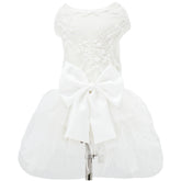 Mamore dog dress wedding outfit with embroidery detail for special occasions.