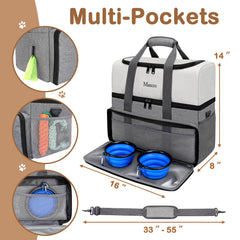 Mancro two-large-food-containers showcase food carriers for longer trips with dogs